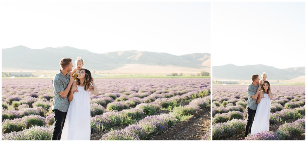 Shoulder Back ride in a field. Utah Lifestyle Family Session in the Young Living Lavender Fields. Mary Horne Nelson, 2021