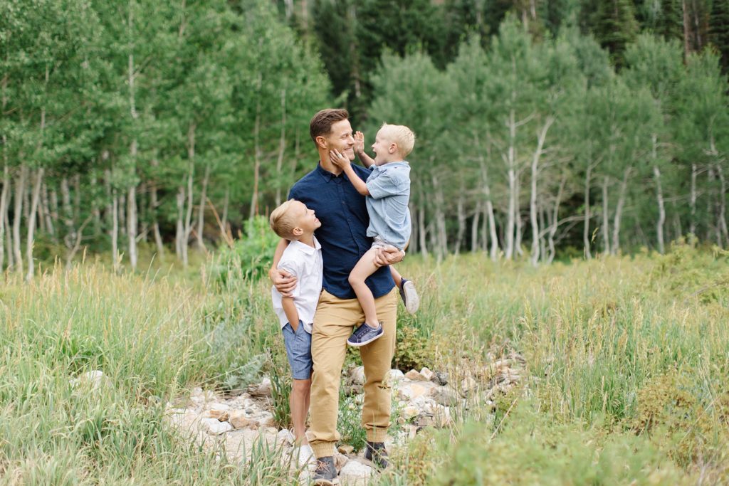 Family Photos in a grove of Aspens in Salt Lake City Utah. Photo by Mary Horne Nelson.